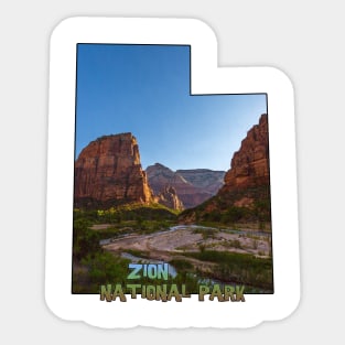 Utah State Outline (Zion National Park Angel's Landing) Sticker